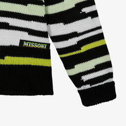 Missoni-Teen Boys Black Zigzag Cotton Sweater | Childrensalon Outlet