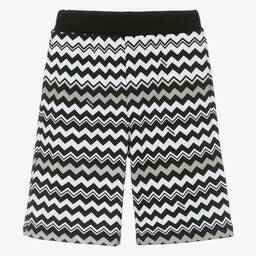 Missoni-Черные шорты из органического хлопка с зигзагами | Childrensalon Outlet