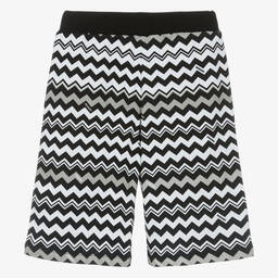 Missoni-Черные шорты из органического хлопка с зигзагами | Childrensalon Outlet