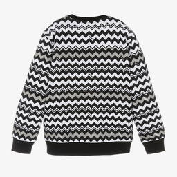 Missoni-Черный свитшот из органического хлопка с зигзагами | Childrensalon Outlet