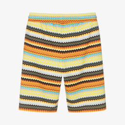 Missoni-Teen Boys Yellow Cotton Zigzag Shorts | Childrensalon Outlet