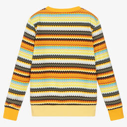 Missoni-Teen Boys Yellow Cotton Zigzag Sweatshirt | Childrensalon Outlet