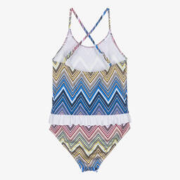 Missoni-Teen Girls Blue & Pink Zigzag Swimsuit | Childrensalon Outlet