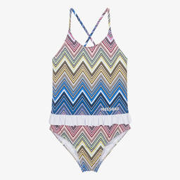 Missoni-Teen Girls Blue & Pink Zigzag Swimsuit | Childrensalon Outlet