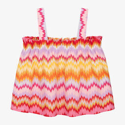 Missoni-Teen Girls Pink Knitted Cotton Zigzag Top | Childrensalon Outlet
