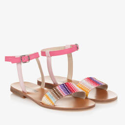 Missoni-Teen Girls Pink Leather Sandals | Childrensalon Outlet