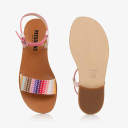Missoni-Teen Girls Pink Leather Sandals | Childrensalon Outlet