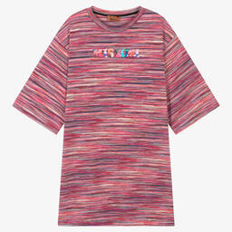 Missoni-Teen Girls Pink Stripe Cotton Jersey Dress | Childrensalon Outlet