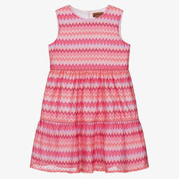 Missoni-Teen Girls Pink Zigzag Knitted Dress  | Childrensalon Outlet