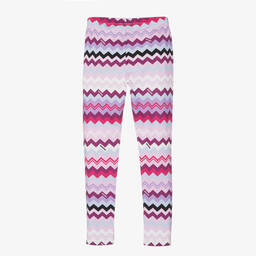 Missoni-Teen Girls Purple Cotton Zigzag Leggings | Childrensalon Outlet