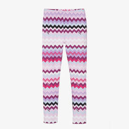 Missoni-Teen Girls Purple Cotton Zigzag Leggings | Childrensalon Outlet