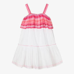 Missoni-Teen Girls White & Pink Zigzag Dress | Childrensalon Outlet