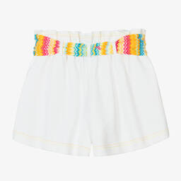 Missoni-Teen Girls White Zigzag Belt Shorts | Childrensalon Outlet