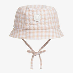 Mitch & Son-Baby Boys Beige Gingham Bucket Hat | Childrensalon Outlet