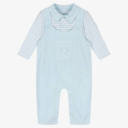 Mitch & Son-Baby Boys Blue Corduroy Dungarees Set | Childrensalon Outlet