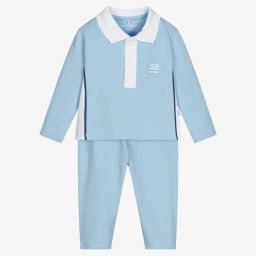 ميتش آند سون-Baby Boys Blue Cotton Outfit Set | Childrensalon Outlet