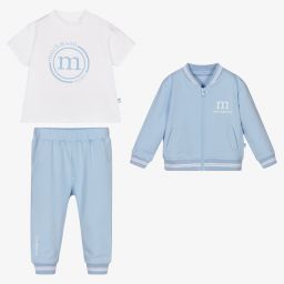ميتش آند سون-Baby Boys Blue Cotton Tracksuit | Childrensalon Outlet