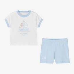 Mitch & Son-Baby Boys Blue & White Boat Shorts Set | Childrensalon Outlet