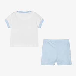 Mitch & Son-Baby Boys Blue & White Boat Shorts Set | Childrensalon Outlet