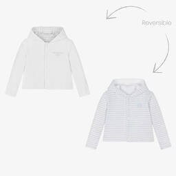 Mitch & Son-Baby Boys White Reversible Jacket | Childrensalon Outlet
