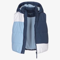 Mitch & Son-Blue Hooded Puffer Gilet | Childrensalon Outlet