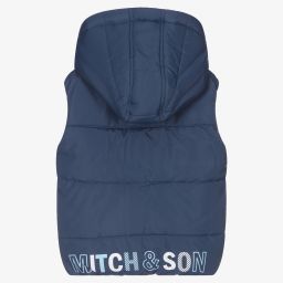 Mitch & Son-Blue Hooded Puffer Gilet | Childrensalon Outlet