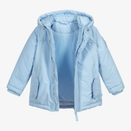 ميتش آند سون-جاكيت هودي مبطن لون أزرق باهت للأولاد | Childrensalon Outlet