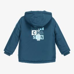 ميتش آند سون-جاكيت هودي مبطن لون أزرق باهت للأولاد | Childrensalon Outlet