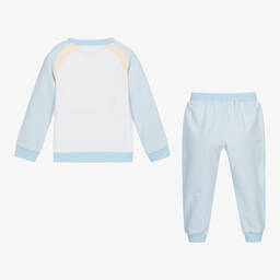 ميتش آند سون-تراكسوت قطن جيرسي لون أزرق وأبيض للأولاد | Childrensalon Outlet