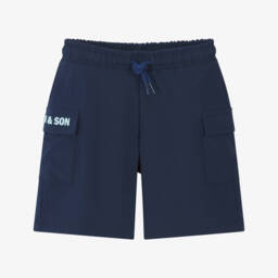 Mitch & Son-Boys Adventure Blue Cargo Shorts | Childrensalon Outlet