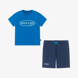 Mitch & Son-Boys Azure Cotton Outfit Duo | Childrensalon Outlet