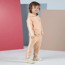 Mitch & Son-Boys Beige Cotton Tracksuit | Childrensalon Outlet