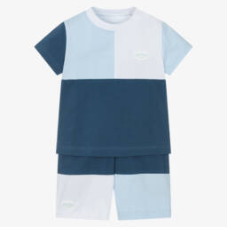 Mitch & Son-Boys Blue Blocked Cotton Ensemble | Childrensalon Outlet