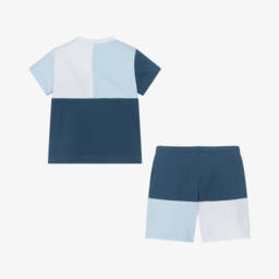 Mitch & Son-Boys Blue Blocked Cotton Ensemble | Childrensalon Outlet