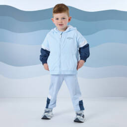 ميتش آند سون-معطف واقي من الرياح للأولاد باللون الأزرق | Childrensalon Outlet