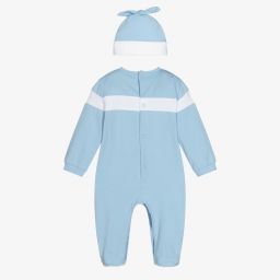 Mitch & Son-Boys Blue Cotton Babygrow Set | Childrensalon Outlet