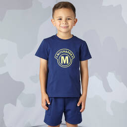 Mitch & Son-Boys Blue Cotton T-Shirt | Childrensalon Outlet