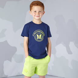 Mitch & Son-Boys Blue Cotton T-Shirt | Childrensalon Outlet
