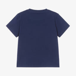 Mitch & Son-Boys Blue Cotton T-Shirt | Childrensalon Outlet