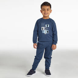 Mitch & Son-Boys Blue Cotton Tracksuit | Childrensalon Outlet