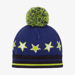 Mitch & Son-قبعة بوم-بوم أكريليك لون أزرق وأخضر | Childrensalon Outlet