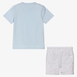 Mitch & Son-طقم شورت قطن جيرسي لون أزرق فاتح ورمادي للأولاد | Childrensalon Outlet