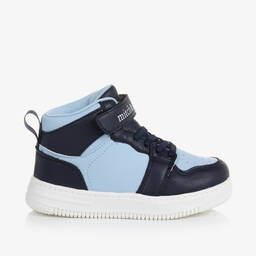Mitch & Son-Boys Blue High-Top Trainers | Childrensalon Outlet