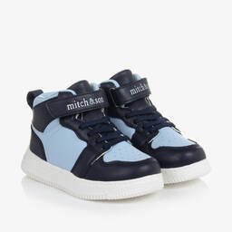Mitch & Son-Boys Blue High-Top Trainers | Childrensalon Outlet