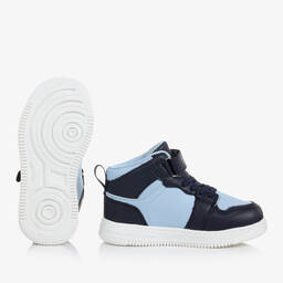 Mitch & Son-Boys Blue High-Top Trainers | Childrensalon Outlet
