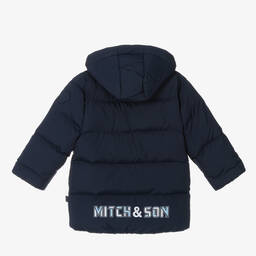 ميتش آند سون-معطف بافر بهودي لون أزرق داكن للأولاد | Childrensalon Outlet