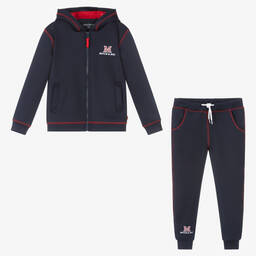 Mitch & Son-Boys Blue Hooded Tracksuit | Childrensalon Outlet