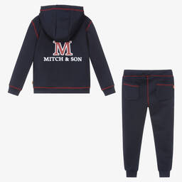 Mitch & Son-Boys Blue Hooded Tracksuit | Childrensalon Outlet
