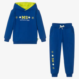 Mitch & Son-تراكسوت هودي قطن جيرسي لون أزرق للأولاد | Childrensalon Outlet