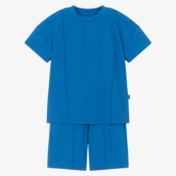 Mitch & Son-Boys Blue Knitted Jersey Ensemble | Childrensalon Outlet